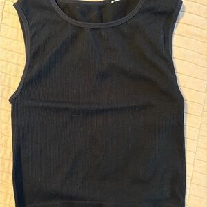 26 - FINAL OFFER! A New Day Black Fitted Crop Tank Top - Small